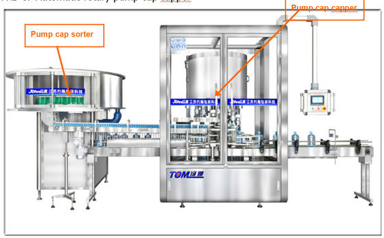 3000-9000BPH Máy đệm tự động Máy đệm kích hoạt chai xoay